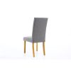 Mayfair Silver Grey Fabric Studded Oak Dining Chair - 10% OFF SPRING SALE - 6