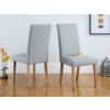 Mayfair Silver Grey Fabric Studded Oak Dining Chair - 10% OFF SPRING SALE - 2