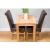 Minsk 60cm Table and 2 Emperor Brown Leather Chairs - SPRING MEGA DEAL - 10