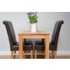 Minsk 60cm Table and 2 Emperor Brown Leather Chairs - SPRING MEGA DEAL - 2