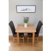 Minsk 80cm Table and 2 Emperor Brown Leather Chairs - 2