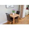 Minsk 80cm Table and 2 Emperor Brown Leather Chairs - 3