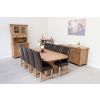 Country Oak 230cm Cross Leg Oval and 8 Titan Brown Leather Chairs - 3