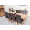Country Oak 230cm Cross Leg Oval and 8 Titan Brown Leather Chairs - 4
