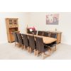 280cm Country Oak X Leg Oval 10 Titan Brown Leather Chairs - 3
