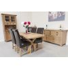 Country Oak 130cm to 180cm X Leg Oval and 4 Titan Brown Chairs - 3