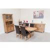 Country Oak 130cm to 180cm X Leg Oval and 4 Titan Brown Chairs - 4