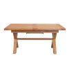 Provence 1.6m to 2.0m Extending  Cross Leg Oak Dining Table - 20% OFF CODE DEAL - 8