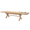 Provence 3.4m Double Extending X Leg Oak Table Oval Corners - 20% OFF SPRING SALE - 3