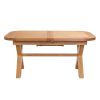 Provence 1.6m to 2.0m Cross Leg Oak Extending Dining Table with Oval Corners - 20% OFF SPRING SALE - 8