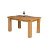 Riga 140cm Oak Table 6 Lichfield Brown Leather Oak Chair Set - 10