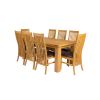 Riga 180cm Oak Table 8 Lichfield Brown Leather Oak Chair Set - 3