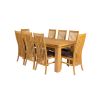 Riga 180cm Oak Table 8 Lichfield Brown Leather Oak Chair Set - 3