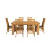 Riga 180cm Oak Table 8 Lichfield Brown Leather Oak Chair Set - 7