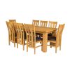 Riga 180cm Oak Table 8 Churchill Brown Leather Oak Chair Set - 2