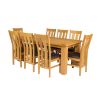 Riga 180cm Oak Table 8 Churchill Brown Leather Oak Chair Set - 2