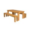 Riga 180cm Oak Table 2 Cambridge 180cm Bench Set - 4