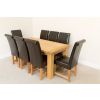 Riga 1.8m Oak Table 8 Titan Brown Leather Dining Chairs Set - 2