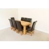 Riga 1.8m Oak Table 8 Titan Brown Leather Dining Chairs Set - 3