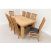 Riga 1.8m Oak Dining Table 8 Lichfield Brown Leather Chairs Set - 4