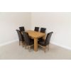 Riga 1.4m Oak Table 6 Emperor Brown Leather Chairs Set - 5