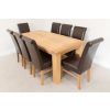 Riga 180cm Oak Table 8 Emperor Brown Leather Dining Chairs Set - SPRING MEGA DEAL - 2