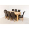 Riga 180cm Oak Table 8 Emperor Brown Leather Dining Chairs Set - SPRING MEGA DEAL - 3