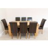 Riga 180cm Oak Table 8 Emperor Brown Leather Dining Chairs Set - SPRING MEGA DEAL - 4