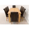 Riga 180cm Oak Table 8 Emperor Brown Leather Dining Chairs Set - SPRING MEGA DEAL - 5