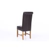 Titan Dark Brown Leather Scroll Back Dining Chair Oak Legs - 10% OFF SPRING SALE - 6