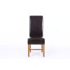 Titan Dark Brown Leather Scroll Back Dining Chair Oak Legs - 10% OFF SPRING SALE - 7