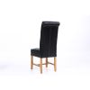Titan Black Leather Scroll Back Dining Chair with Oak Legs - 20% OFF SPRING SALE - 5