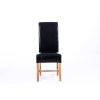 Titan Black Leather Scroll Back Dining Chair with Oak Legs - 20% OFF SPRING SALE - 7