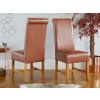 Titan Scroll Back Tan Brown Leather Dining Chair - 20% OFF SPRING SALE - 2