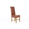 Titan Scroll Back Tan Brown Leather Dining Chair - 20% OFF SPRING SALE - 4