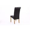 Tuscan Dark Brown Leather Scroll Back Dining Chair Oak Legs - SPRING SALE - 5