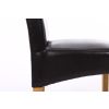 Tuscan Dark Brown Leather Scroll Back Dining Chair Oak Legs - SPRING SALE - 8