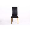 Tuscan Dark Brown Leather Scroll Back Dining Chair Oak Legs - SPRING SALE - 10