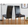 Tuscan Black Leather Scroll Back Dining Chair - 10% OFF SPRING SALE - 2