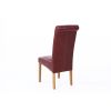 Tuscan Claret Red Leather Scroll Back Dining Chair Oak Legs - WINTER SALE - 5