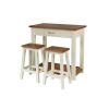 Tutbury Cream Painted Oak Breakfast Table Kitchen Stool Set - SPRING SALE - 4