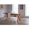 Country Oak 2.3m Cross Leg Extending Dining Table Oval Corners - SPRING SALE - 2