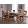 Country Oak 2.3m Cross Leg Extending Dining Table Oval Corners - SPRING SALE - 3