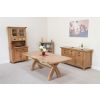 Country Oak 2.3m Cross Leg Extending Dining Table Oval Corners - 10% OFF CODE SAVE - 11