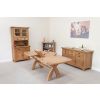 Country Oak 2.3m Cross Leg Extending Dining Table Oval Corners - 10% OFF CODE SAVE - 13