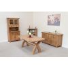 Country Oak 2.3m Cross Leg Extending Dining Table Oval Corners - SPRING SALE - 14