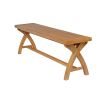 Country Oak 160cm Solid Oak Cross Leg Bench - 10% OFF SPRING SALE - 8