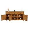 Country Oak 160cm Large Oak Sideboard - 10% OFF CODE SAVE - 21