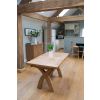 Country Oak 1.3 to 1.8m Cross Leg Oak Dining Table - 10% OFF CODE SAVE - 18