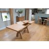 Country Oak 1.3 to 1.8m Cross Leg Oak Dining Table - 10% OFF SPRING SALE - 15